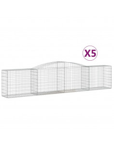 Cesti Gabbioni ad Arco 5 pz 400x50x80/100 cm Ferro Zincato 2