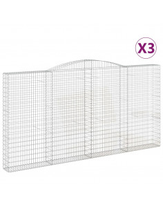Cesti Gabbioni ad Arco 3 pz 400x30x200/220 cm Ferro Zincato 2