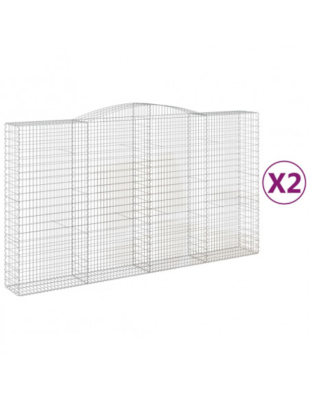 Cesti Gabbioni ad Arco 2 pz 400x50x220/240 cm Ferro Zincato