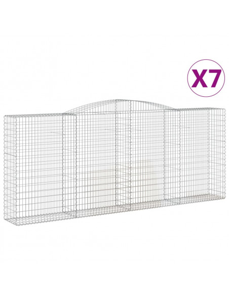 Cesti Gabbioni ad Arco 7 pz 400x50x160/180 cm Ferro Zincato
