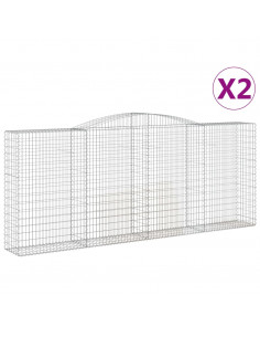 Cesti Gabbioni ad Arco 2 pz 400x50x160/180 cm Ferro Zincato 2