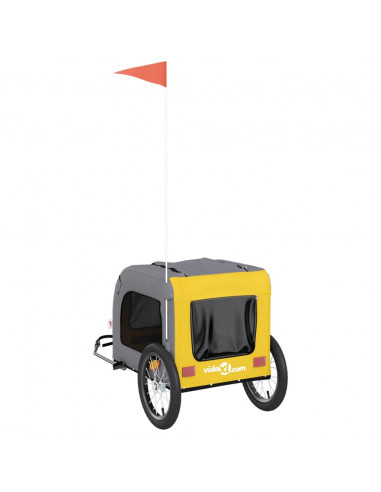 Rimorchio da Bici per Animali Giallo e Grigio Oxford e Ferro