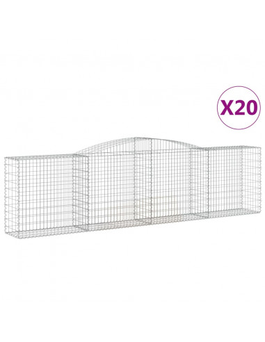 Cesti Gabbioni ad Arco 20 pz 400x50x100/120 cm Ferro Zincato