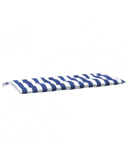 Cuscino Panca Giardino Righe Bianche e Blu 120x50x7 cm Tessuto