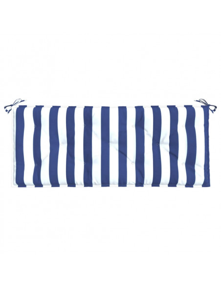 Cuscino Panca Giardino Righe Bianche e Blu 120x50x7 cm Tessuto