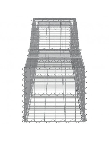 Cesti Gabbioni ad Arco 2 pz 400x50x40/60 cm Ferro Zincato