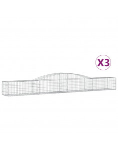 Cesti Gabbioni ad Arco 3 pz 400x50x40/60 cm Ferro Zincato 2