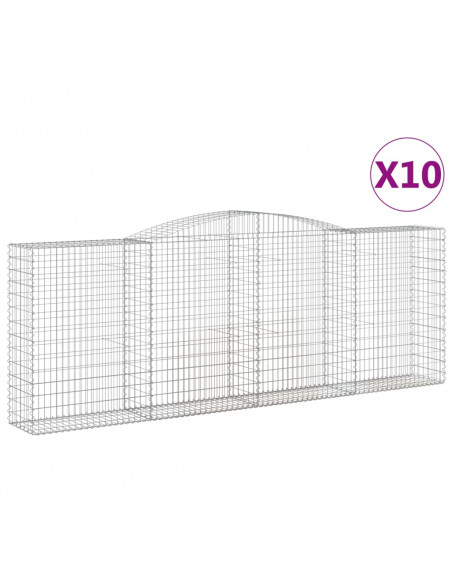 Cesti Gabbioni ad Arco 10 pz 400x50x140/160 cm Ferro Zincato