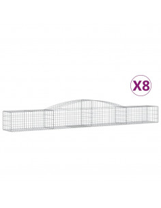 Cesti Gabbioni ad Arco 8 pz 400x50x40/60 cm Ferro Zincato 2