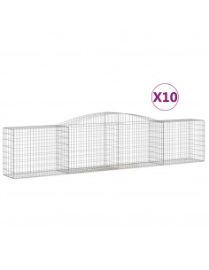 Cesti Gabbioni ad Arco 10 pz 400x50x80/100 cm Ferro Zincato 2