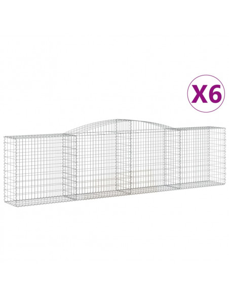 Cesti Gabbioni ad Arco 6 pz 400x50x100/120 cm Ferro Zincato