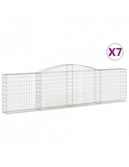 Cesti Gabbioni ad Arco 7 pz 400x30x100/120 cm Ferro Zincato