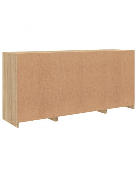 Credenza con Luci LED Rovere Sonoma 142,5x37x67 cm