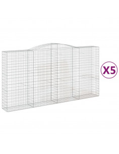 Cesti Gabbioni ad Arco 5 pz 400x50x200/220 cm Ferro Zincato 2
