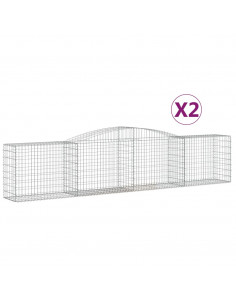 Cesti Gabbioni ad Arco 2 pz 400x50x80/100 cm Ferro Zincato 2