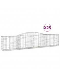 Cesti Gabbioni ad Arco 25 pz 400x50x80/100 cm Ferro Zincato 2