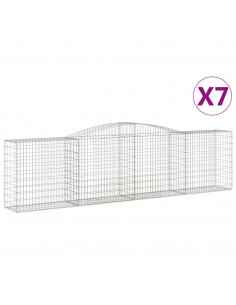 Cesti Gabbioni ad Arco 7 pz 400x50x100/120 cm Ferro Zincato 2