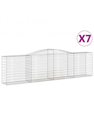 Cesti Gabbioni ad Arco 7 pz 400x50x100/120 cm Ferro Zincato