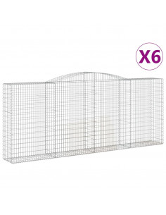 Cesti Gabbioni ad Arco 6 pz 400x50x160/180 cm Ferro Zincato 2
