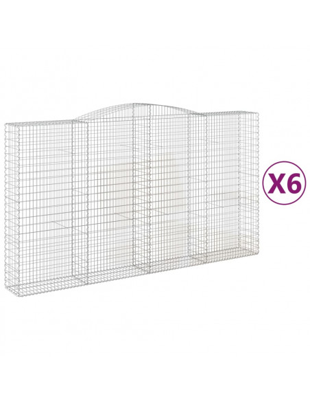 Cesti Gabbioni ad Arco 6 pz 400x50x220/240 cm Ferro Zincato