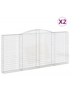 Cesti Gabbioni ad Arco 2 pz 400x30x180/200 cm Ferro Zincato 2
