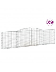 Cesti Gabbioni ad Arco 9 pz 400x30x100/120 cm Ferro Zincato 2