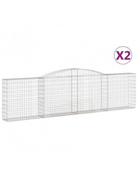 Cesti Gabbioni ad Arco 2pz 400x30x100/120 cm Ferro Zincato