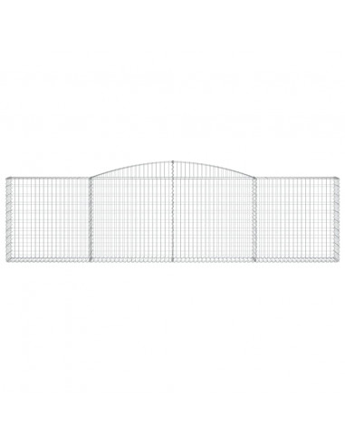 Cesti Gabbioni ad Arco 5 pz 400x30x100/120 cm Ferro Zincato