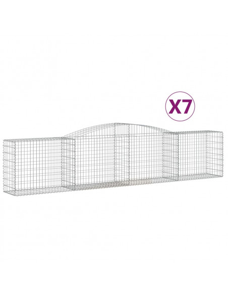 Cesti Gabbioni ad Arco 7 pz 400x50x80/100 cm Ferro Zincato