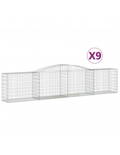 Cesti Gabbioni ad Arco 9 pz 400x50x80/100 cm Ferro Zincato 2