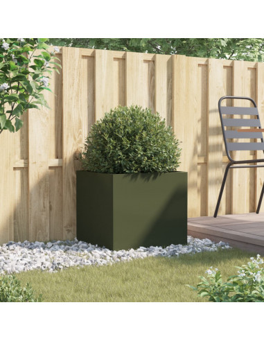 Fioriera Verde Oliva 49x47x46 cm in Acciaio Laminato a Freddo
