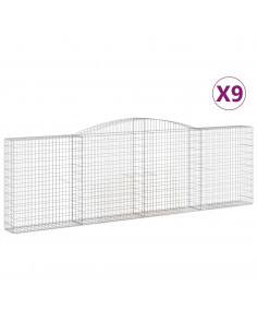 Cesti Gabbioni ad Arco 9 pz 400x30x120/140 cm Ferro Zincato 2