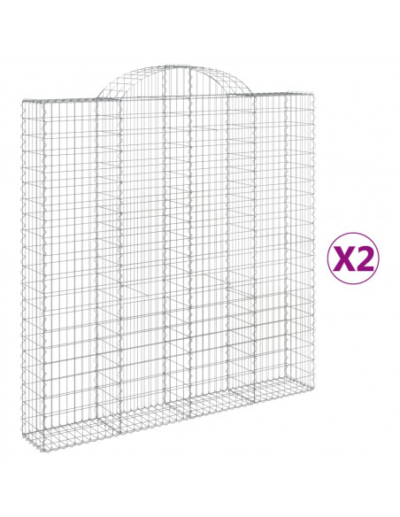 Cesti Gabbioni ad Arco 2 pz 200x30x200/220 cm Ferro Zincato