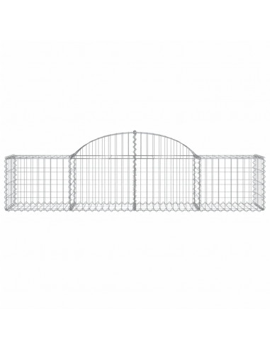 Cesti Gabbioni ad Arco 6 pz 200x50x40/60 cm Ferro Zincato