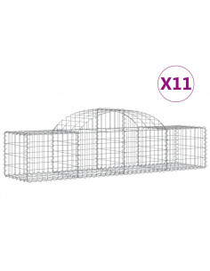 Cesti Gabbioni ad Arco 11 pz 200x50x40/60 cm Ferro Zincato 2