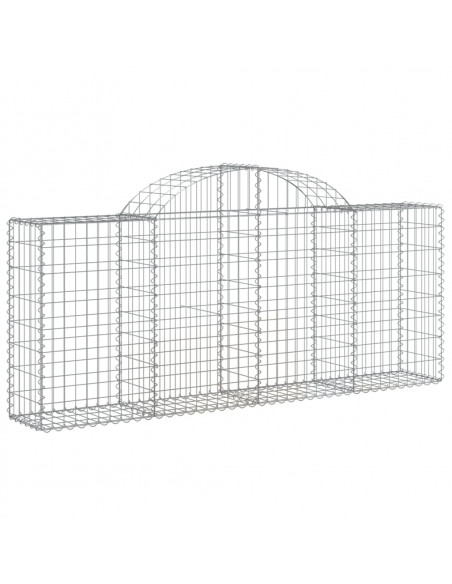 Cesti Gabbioni ad Arco 5 pz 200x30x80/100 cm Ferro Zincato