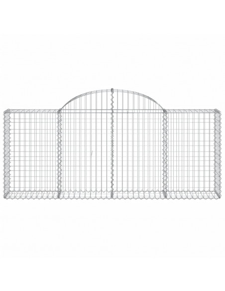 Cesti Gabbioni ad Arco 5 pz 200x30x80/100 cm Ferro Zincato