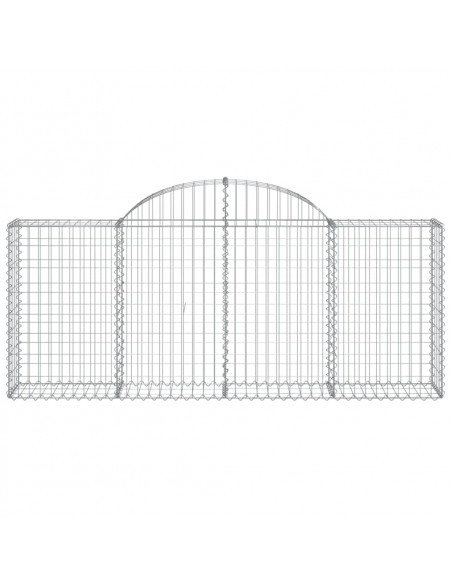 Cesti Gabbioni ad Arco 8 pz 200x30x80/100 cm Ferro Zincato