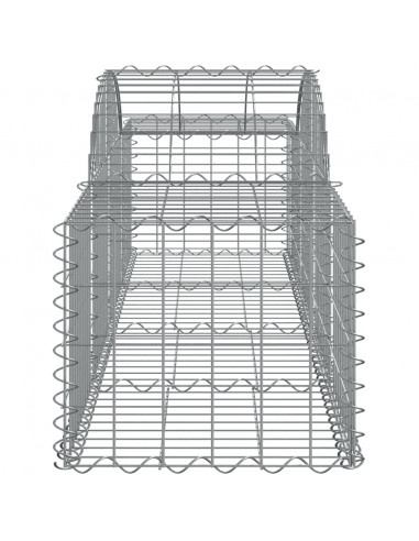 Cesti Gabbioni ad Arco 8 pz 200x50x40/60 cm Ferro Zincato
