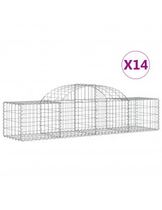 Cesti Gabbioni ad Arco 14 pz 200x50x40/60 cm Ferro Zincato 2