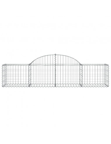 Cesti Gabbioni ad Arco 15 pz 200x50x40/60 cm Ferro Zincato