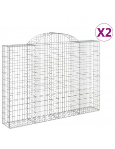 Cesti Gabbioni ad Arco 2 pz 200x30x140/160 cm Ferro Zincato 2