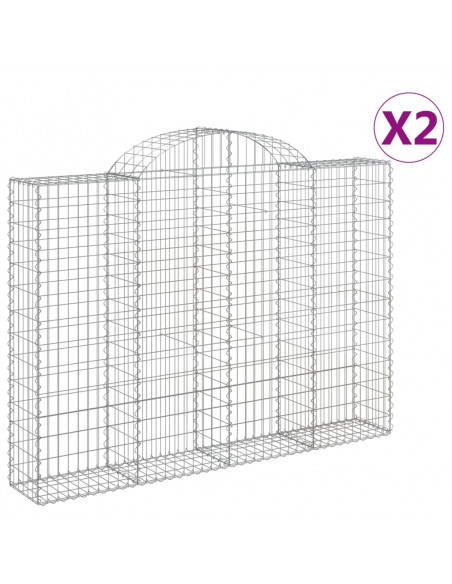 Cesti Gabbioni ad Arco 2 pz 200x30x140/160 cm Ferro Zincato