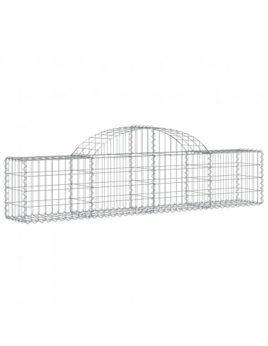 Cesti Gabbioni ad Arco 3 pz 200x30x40/60 cm Ferro Zincato