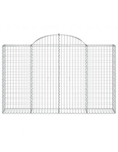 Cesti Gabbioni ad Arco 13 pz 200x30x120/140 cm Ferro Zincato