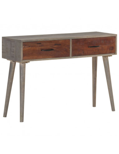 Tavolo Consolle Grigio 110x35x75 cm in Massello di Mango Grezzo