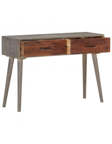 Tavolo Consolle Grigio 110x35x75 cm in Massello di Mango Grezzo