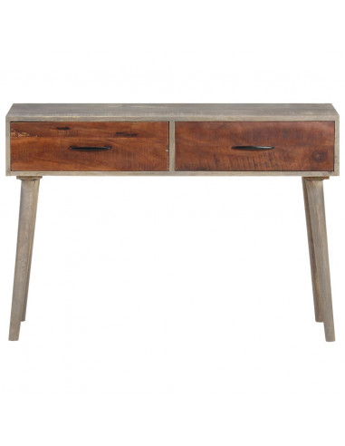 Tavolo Consolle Grigio 110x35x75 cm in Massello di Mango Grezzo
