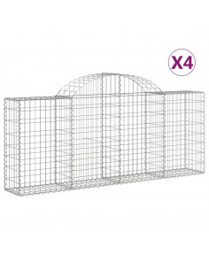 Cesti Gabbioni ad Arco 4 pz 200x30x80/100 cm Ferro Zincato 2