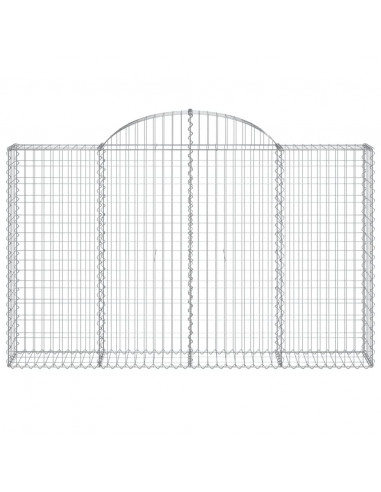 Cesti Gabbioni ad Arco 6 pz 200x30x120/140 cm Ferro Zincato